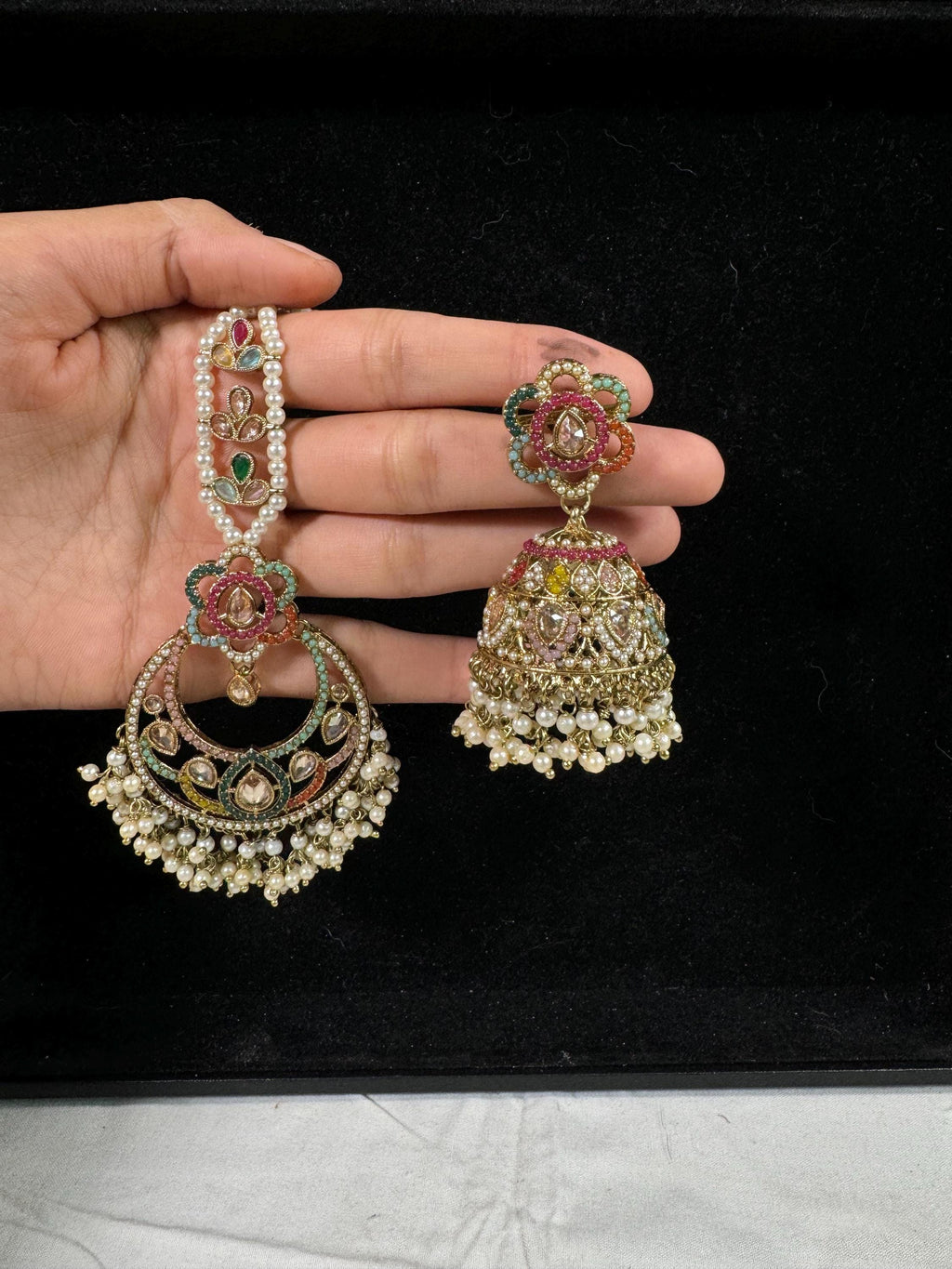 Bollywood Style Jhumka Earrings, Indian Gold Plated Hoop Earrings, Statement Ethnic Jewelry, Festive Earrings, Women's Accessories
