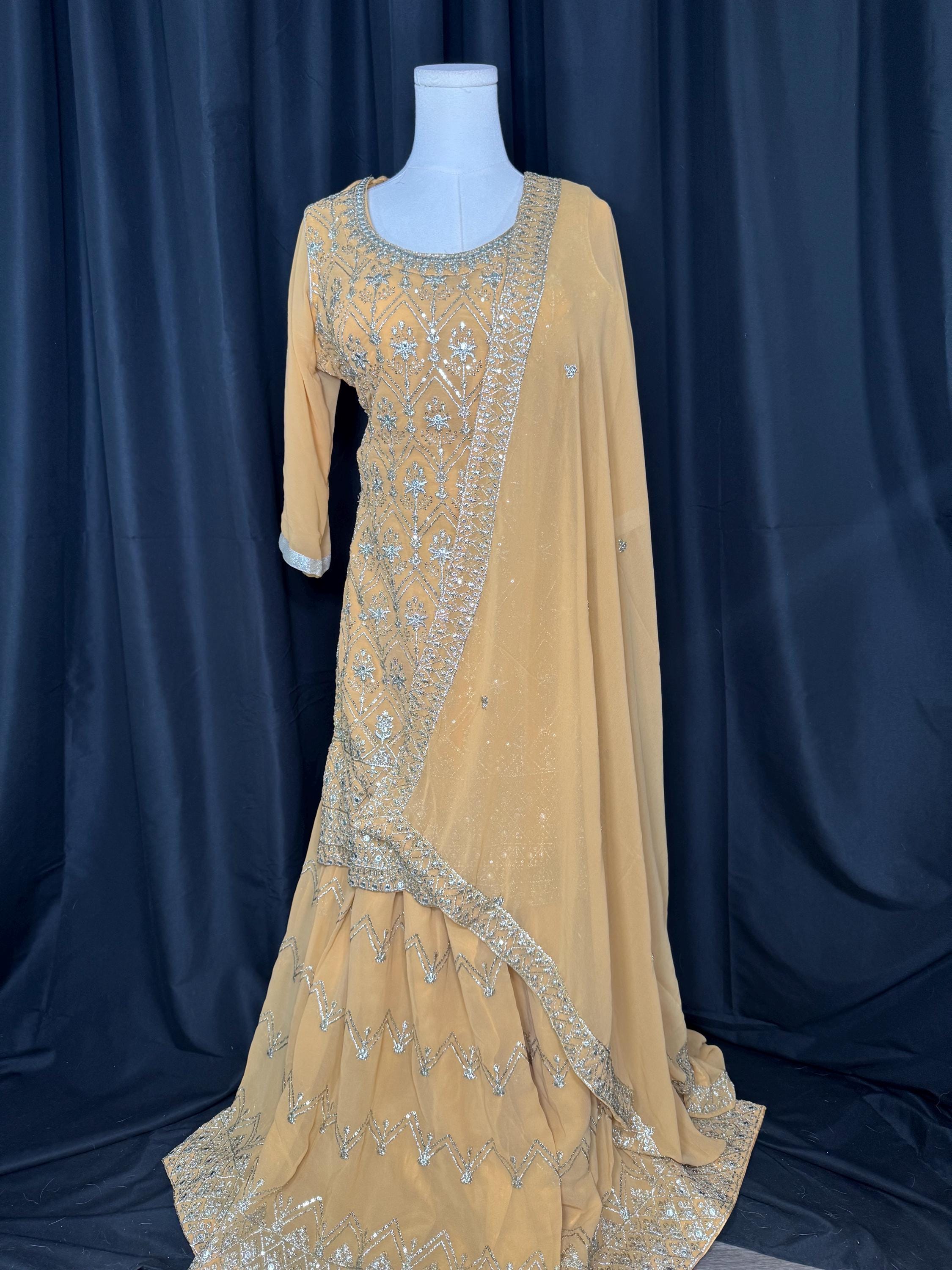 Punjabi Sharrara For Women Indian Designer Wedding Wear Party Wear function Wear Reception Wear Chaniya Choli bollywood Style Indian outfits