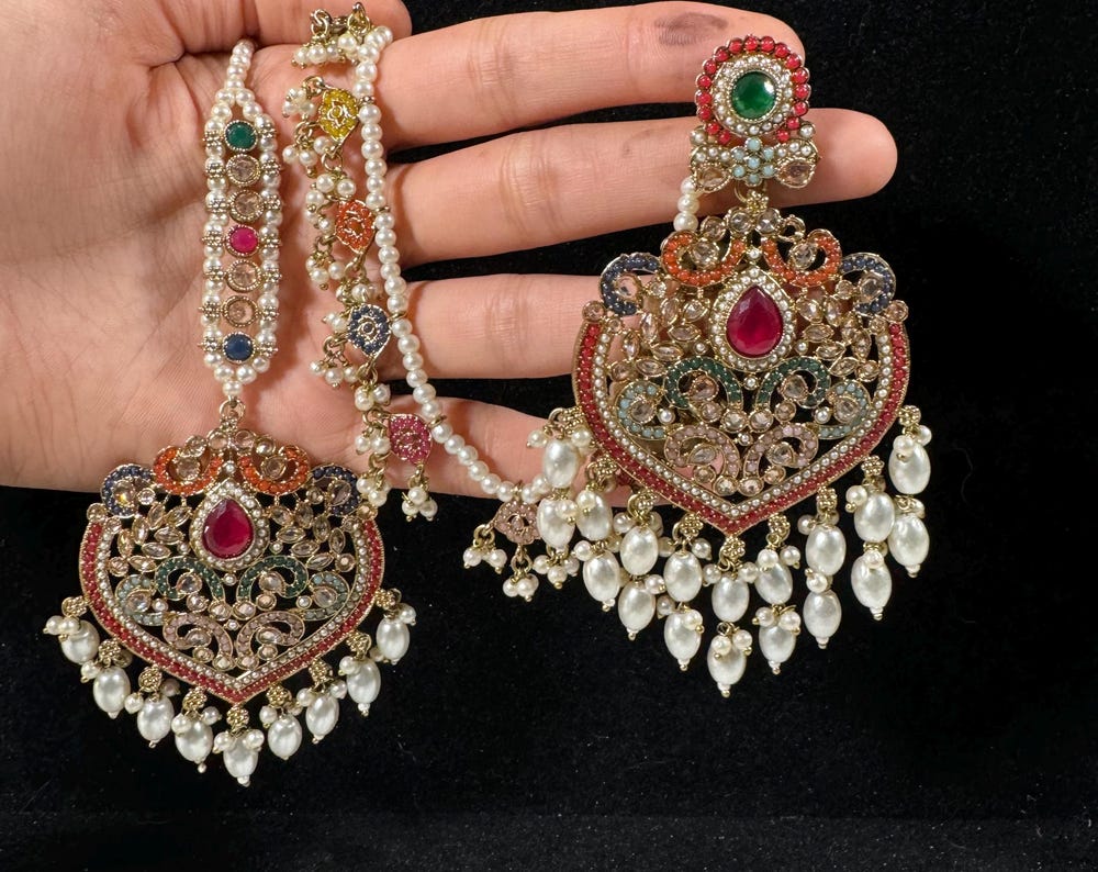 Bollywood Style Jhumka Earrings, Indian Gold Plated Hoop Earrings, Statement Ethnic Jewelry, Festive Earrings, Women's Accessories